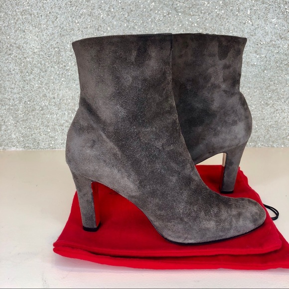 🔴SOLD🔴 Louboutin Top 70 Grey Suede ankle boots - Picture 7 of 8
